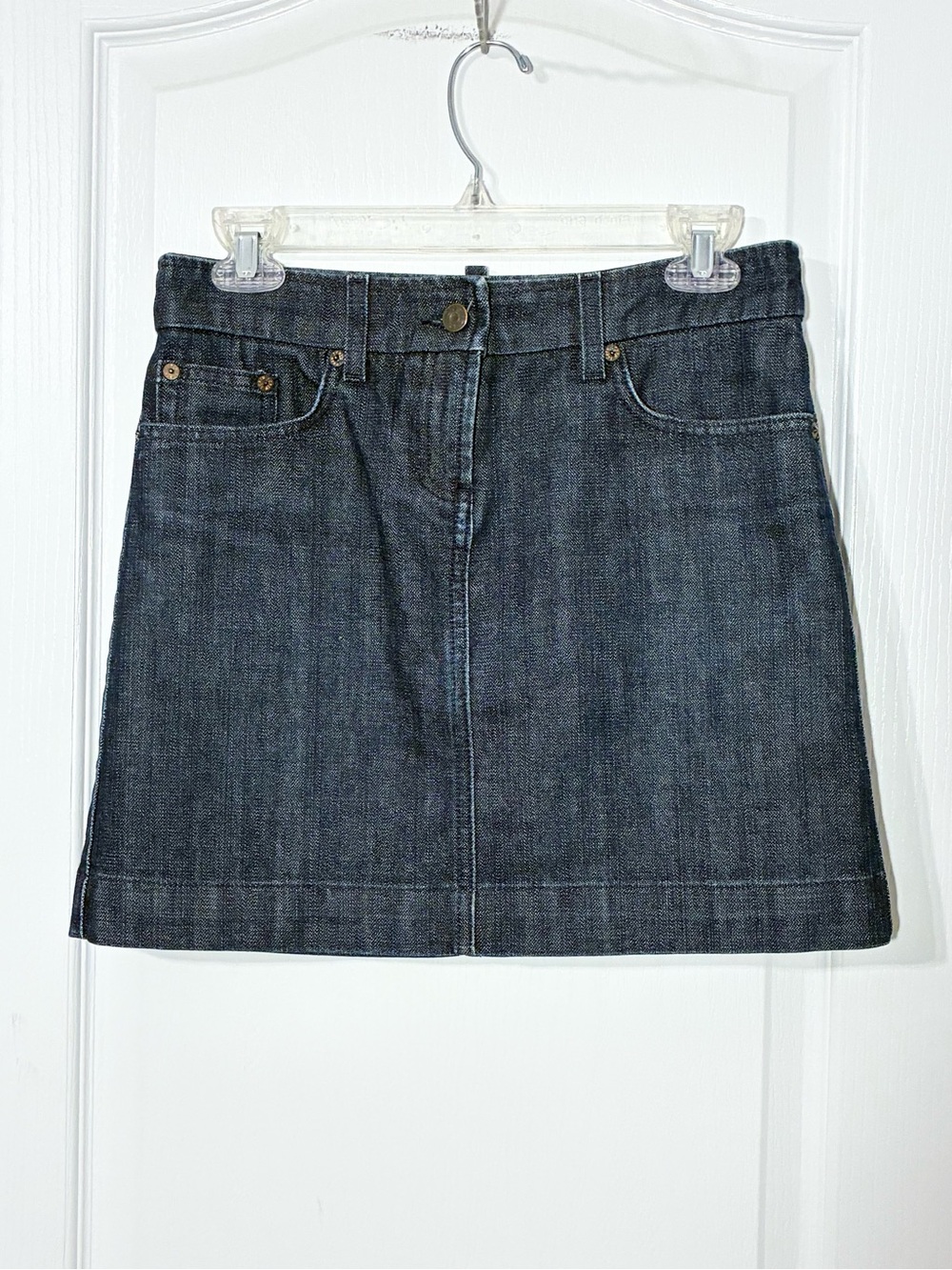 Vintage J.Crew Classic Mini Denim Jean Skirt Dark Wash Size 4